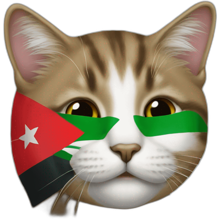 cat wears Flag_of_Palestine  emoji