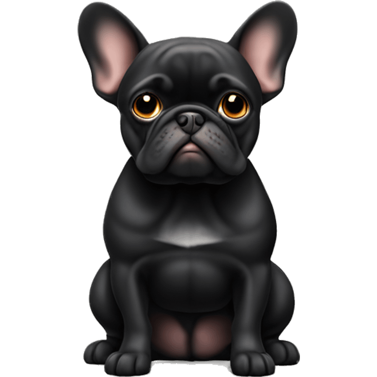 black french bouledogue sitting 4k emoji