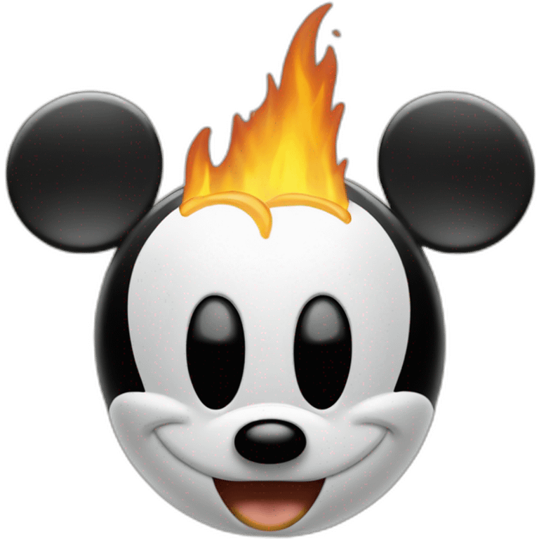 Mickey Mouse money fire emoji