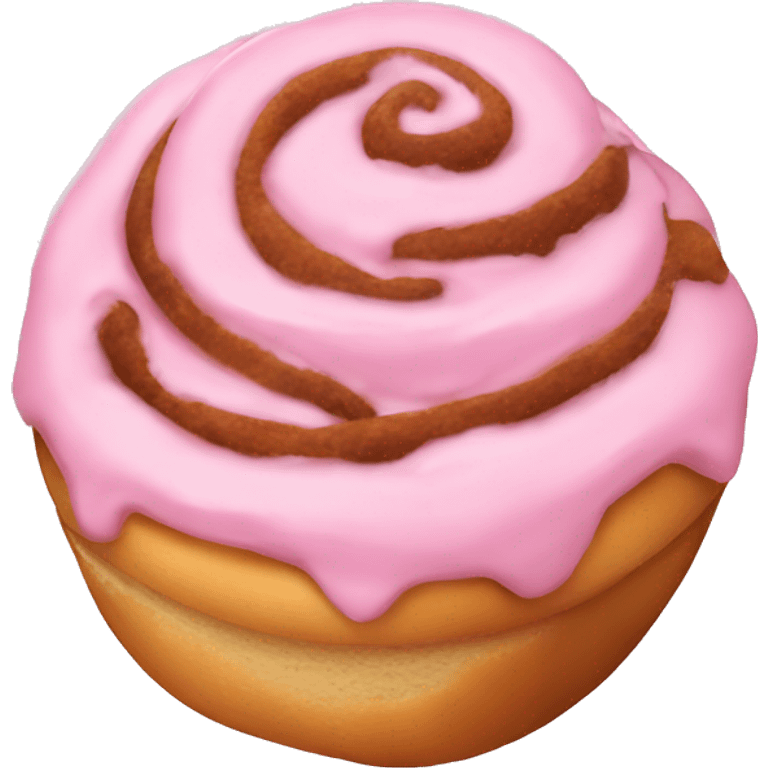 Pink icing cinnamon roll emoji