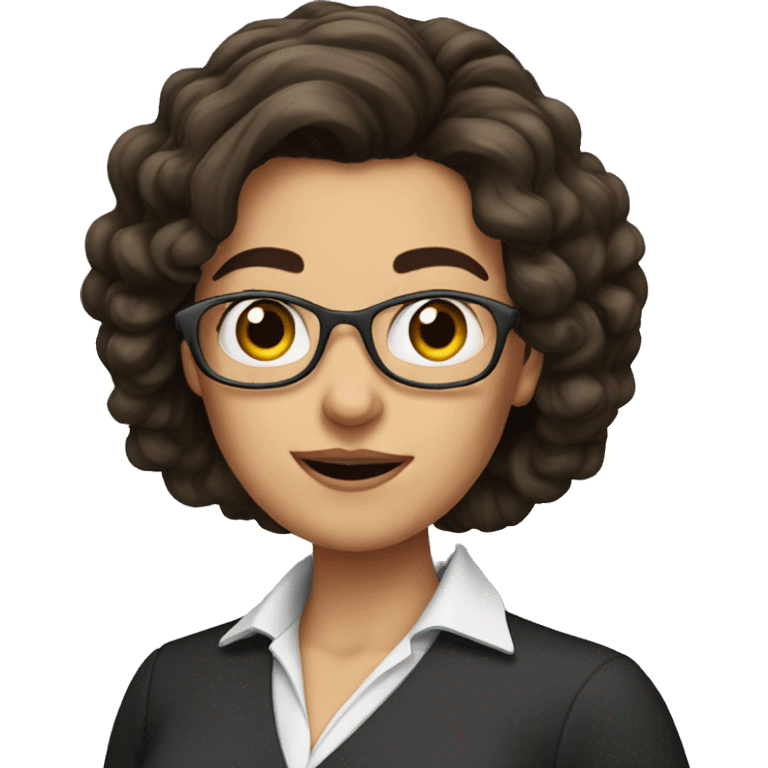 Brunette teacher with crazy eyes  emoji