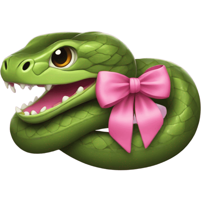 Snake with pink bow emoji