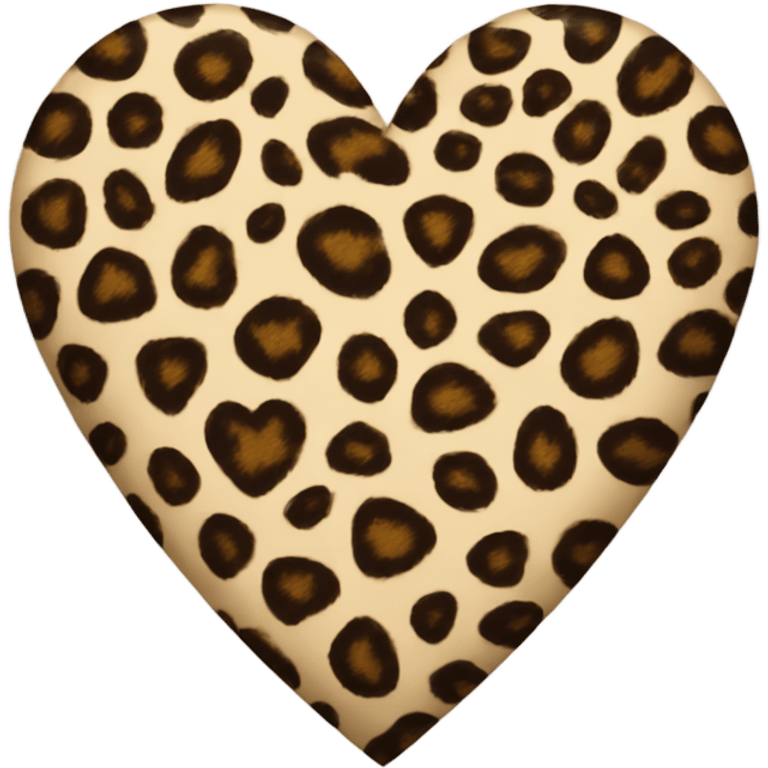 leopard print heart emoji