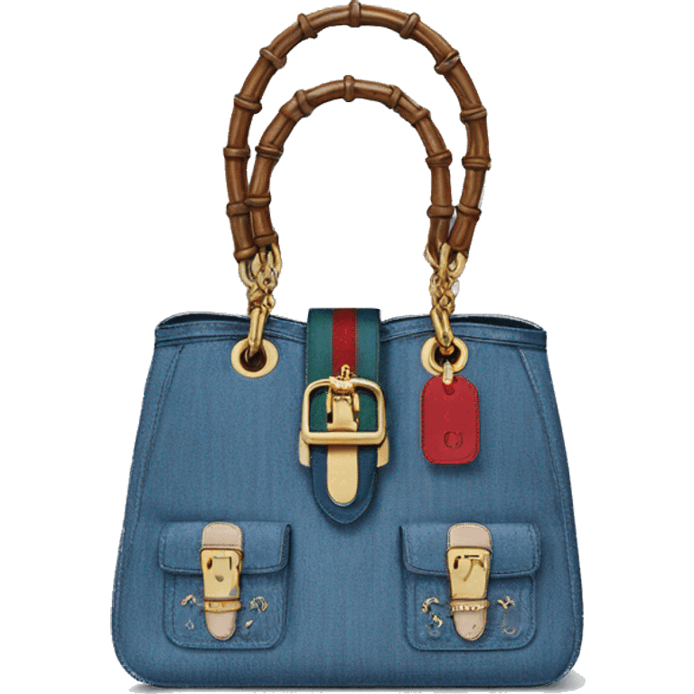 Gucci Jackie 1961 handbag blue denim emoji