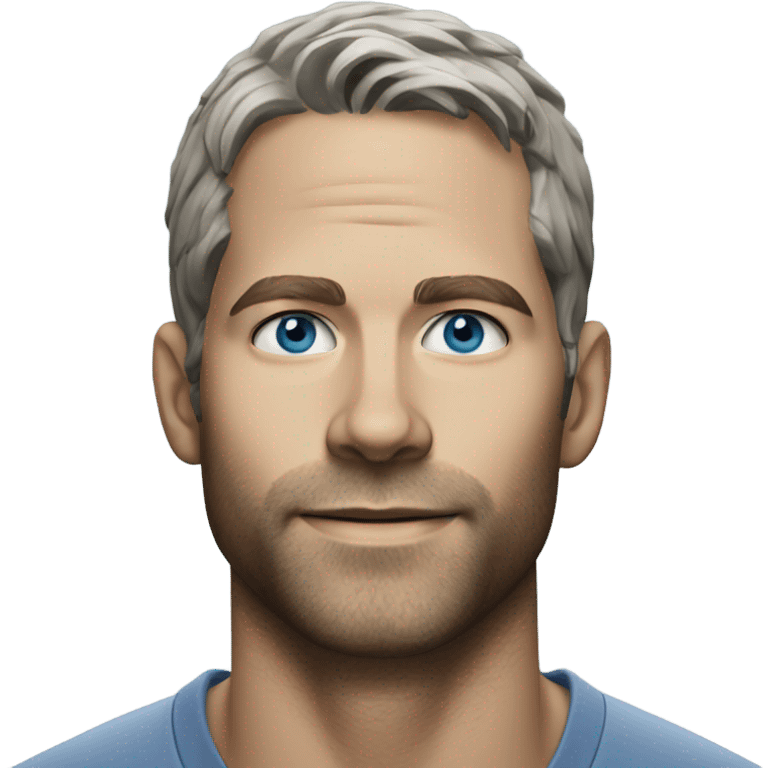 Photo realistic Paul Walker blue eyes grey hair  emoji