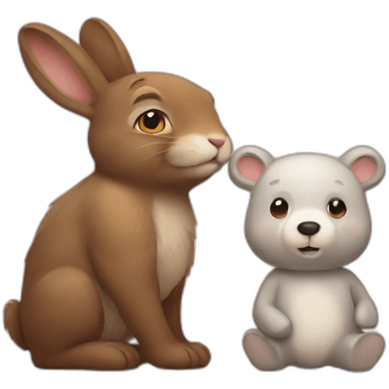 a rabbit with a bear emoji