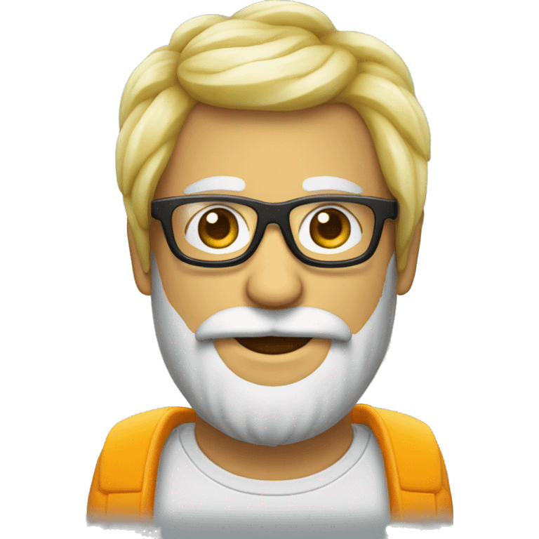 une Banane avec des lunettes est des cheveux et une barbe orenge  emoji