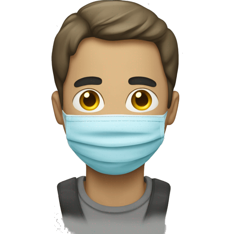 a man with a mask that covers from mouth to nose emoji