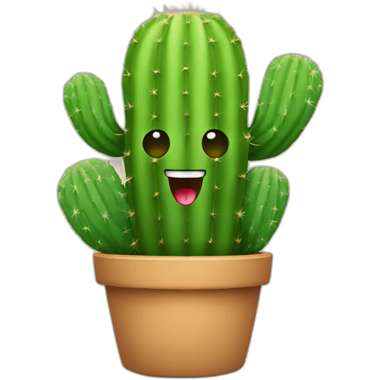 Cactus avec un visage emoji