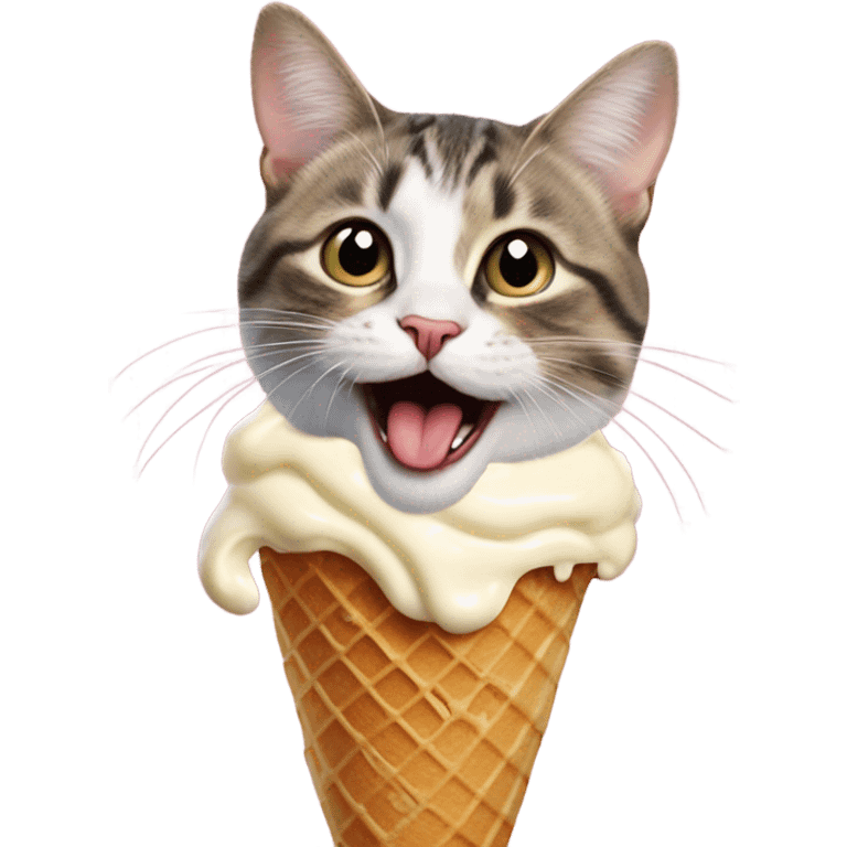 Cat eating ice cream  emoji