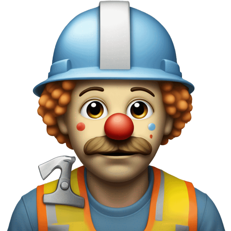 Sad clown working construction emoji