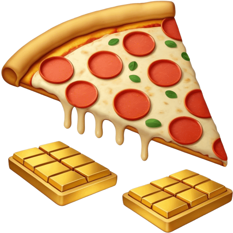 Pizza with gold bars emoji