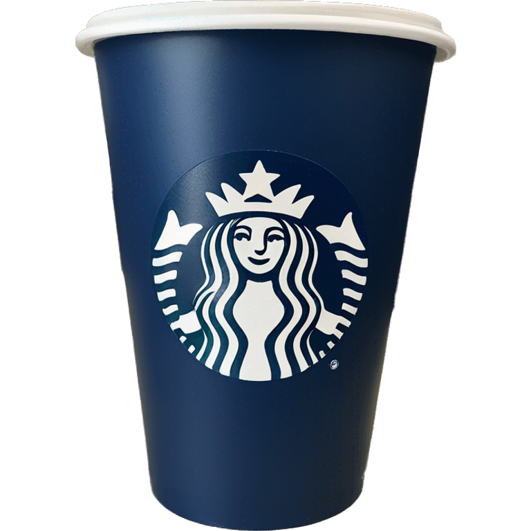 Navy blue Starbucks cup  emoji