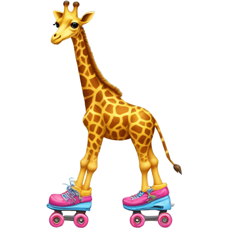 Giraffe in roller skates emoji