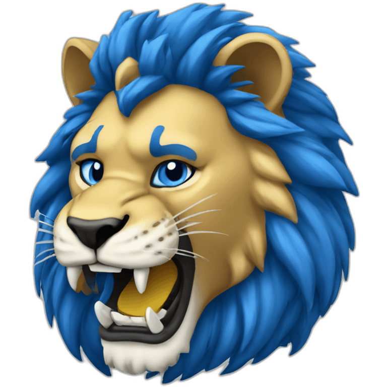 Blue lion eating a buccaneer emoji