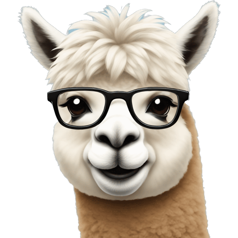 Alpaca with glasses  emoji