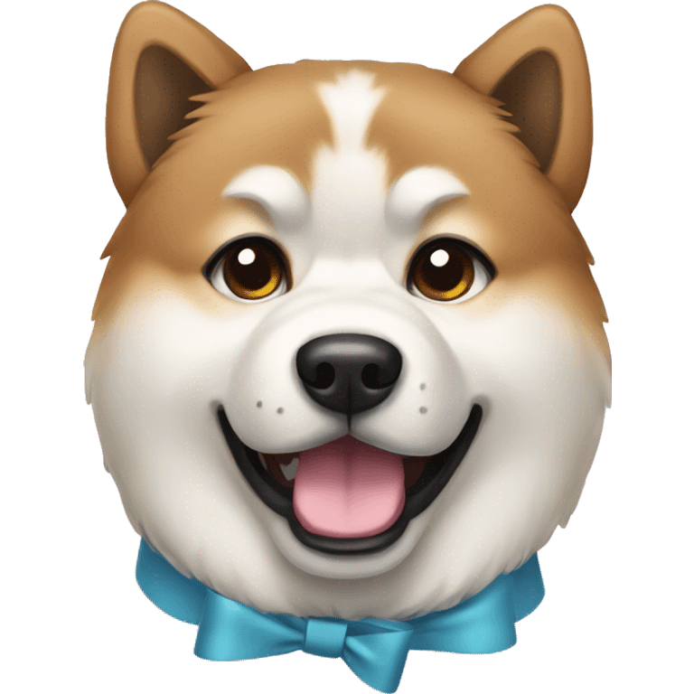 Akita inu wearing bow emoji