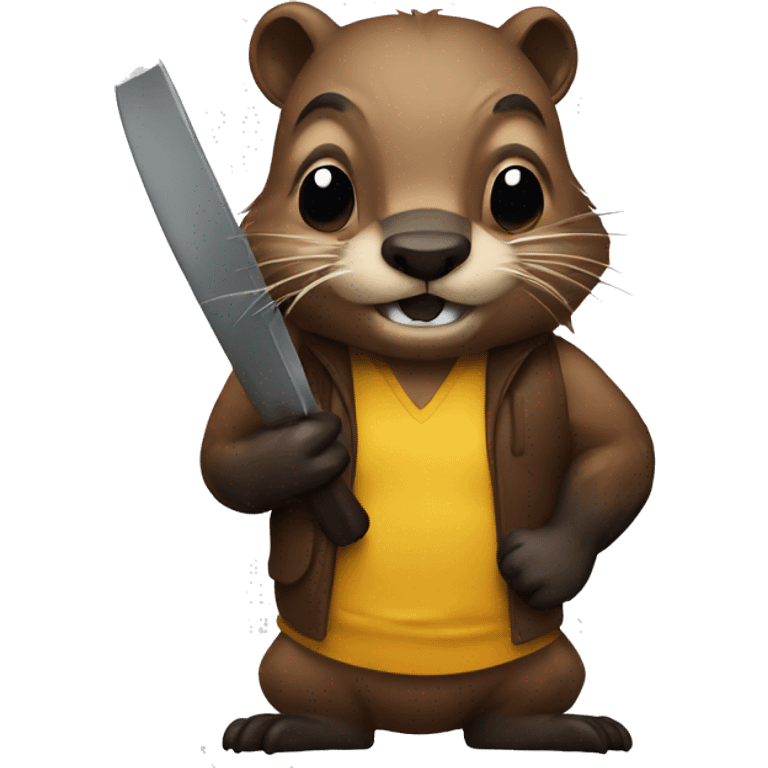 Beaver with a wolverine emoji