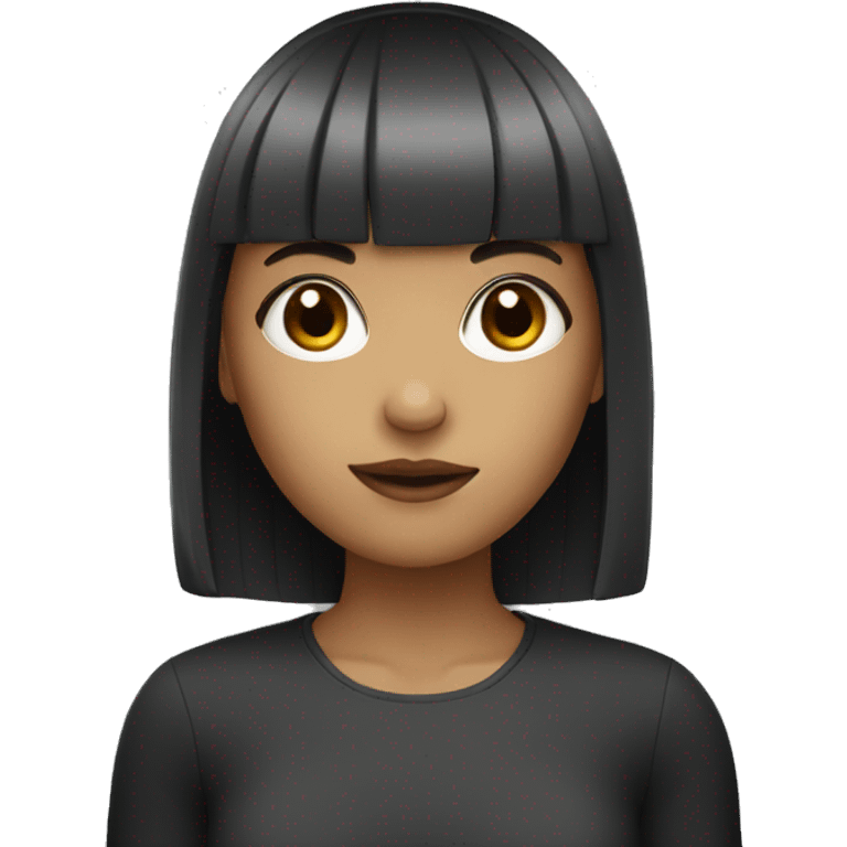 monochrome girl with bangs emoji