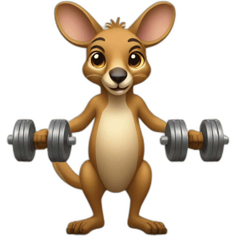 kangaroo lifting dumbels emoji