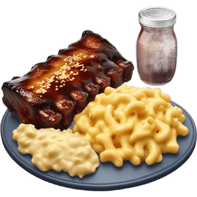 Ribs and macaroni and cheese emoji