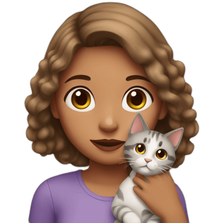 girl with cat emoji