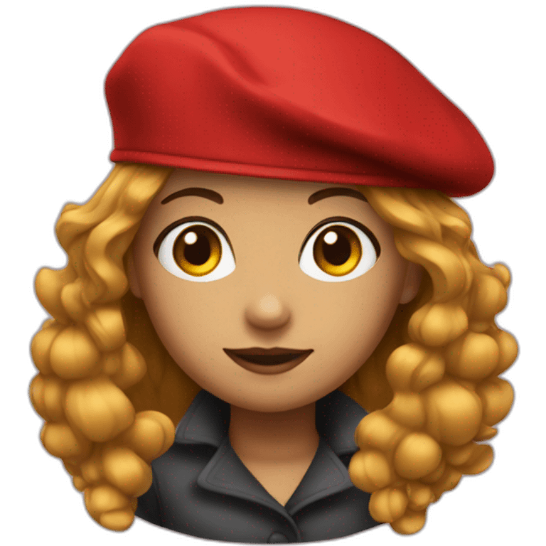 a girl in a red beret emoji