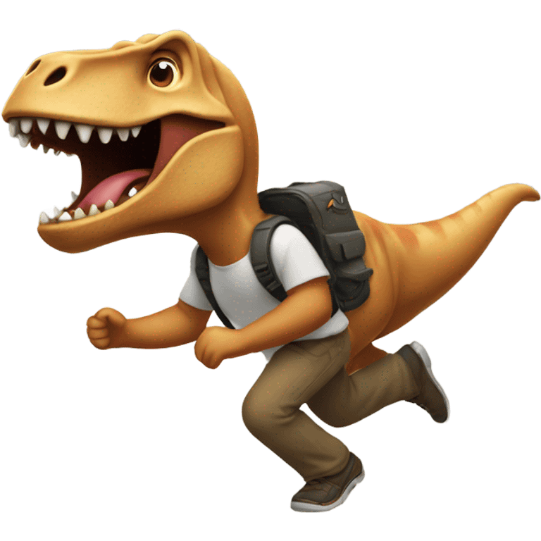 Kevin heart running from a trex emoji