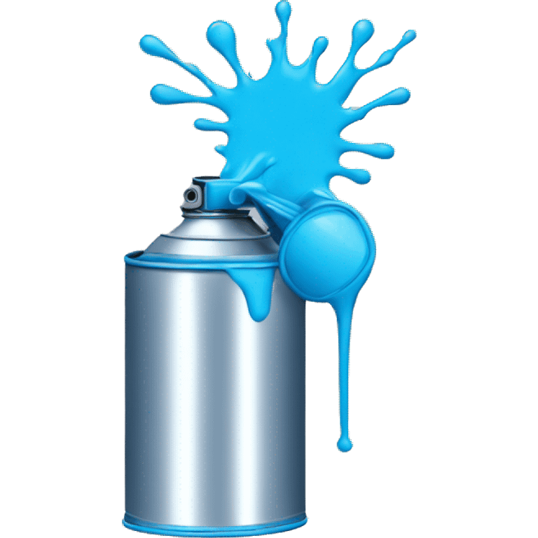 spray can spraying blue emoji