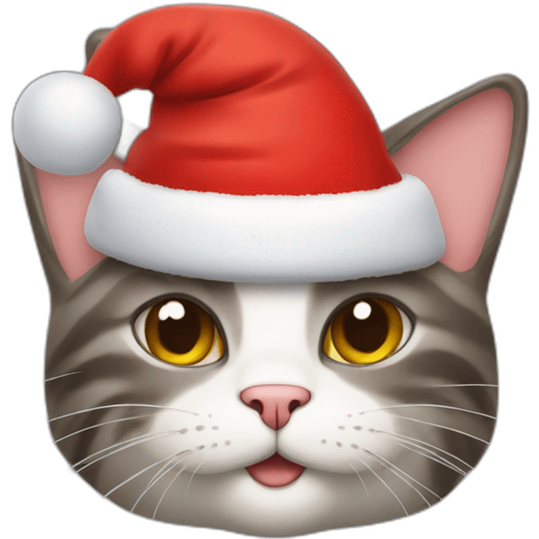 Cat in Santa Claus hat emoji