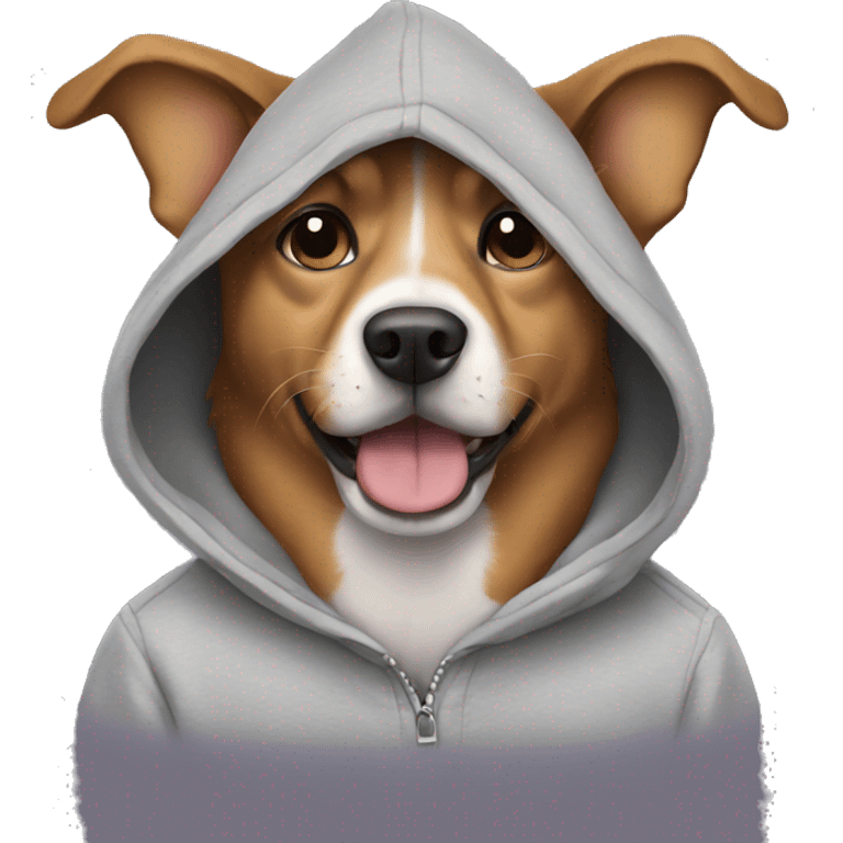 Dog wearing a hoodie emoji