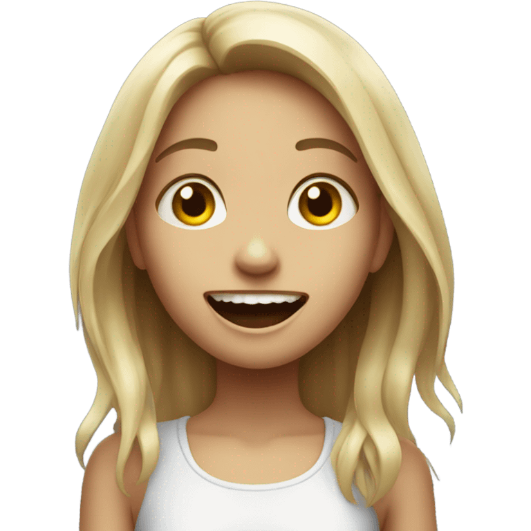 cheerful girl in horror theme emoji