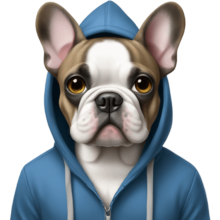 french bulldog wearing a hoodie  emoji