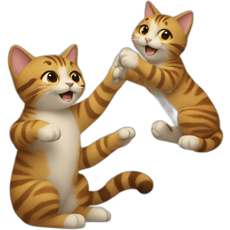 high fiving cats emoji