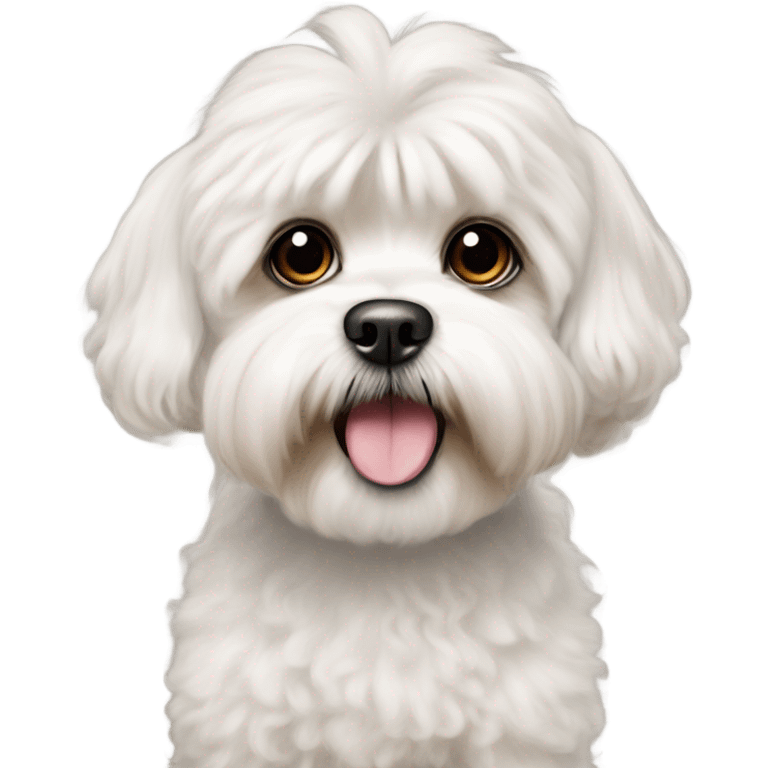 A white shitzoo poodle emoji