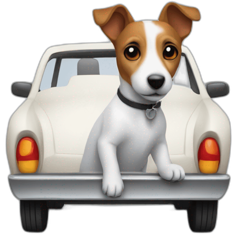 Jack Russell Dog in the car emoji