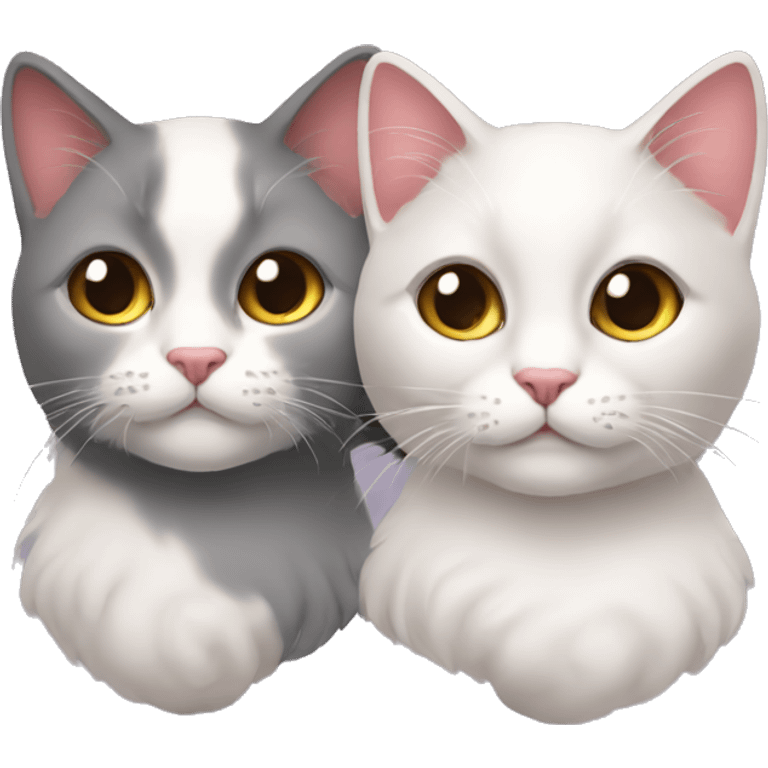 2 gatos corazones besitos emoji