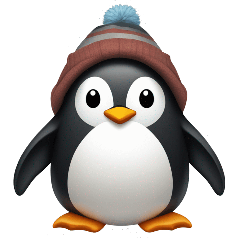 penguin with a hat and a hoodie emoji