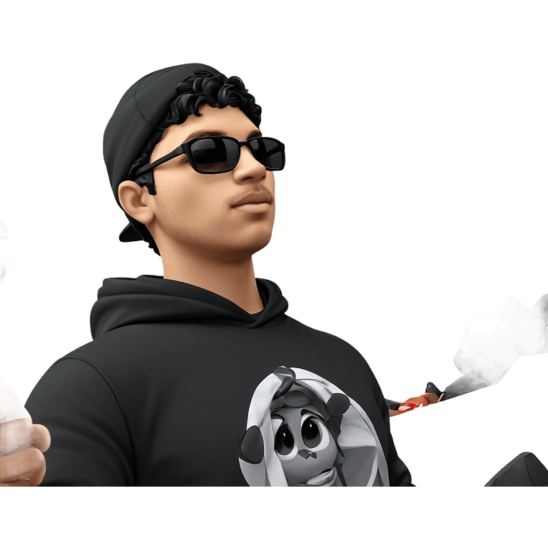 cool guy in black hoodie emoji