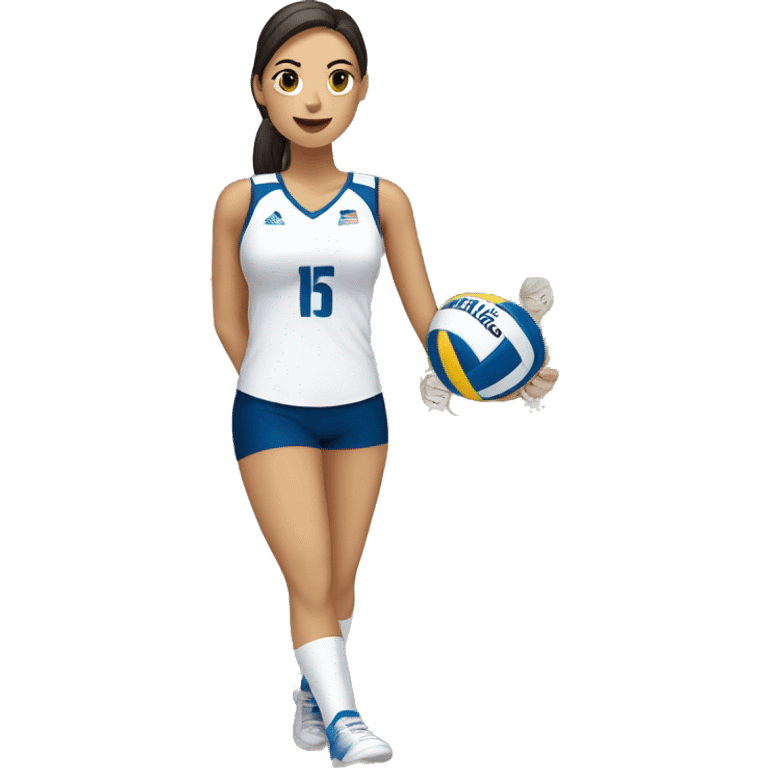 Volleyball mujer blanca número 15 emoji