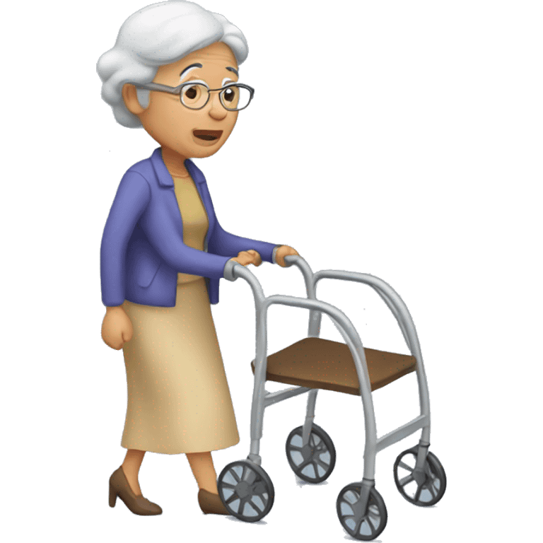 A grandma with a walker emoji