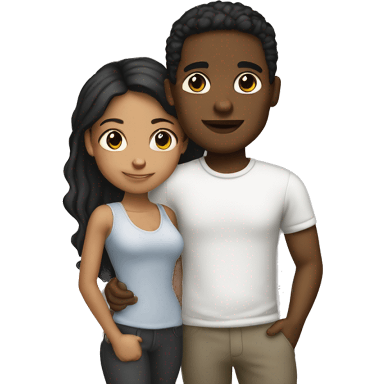 interracial couple black boy latina girl emoji