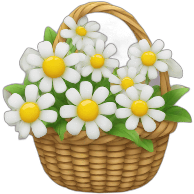 basket of artificial flowers emoji