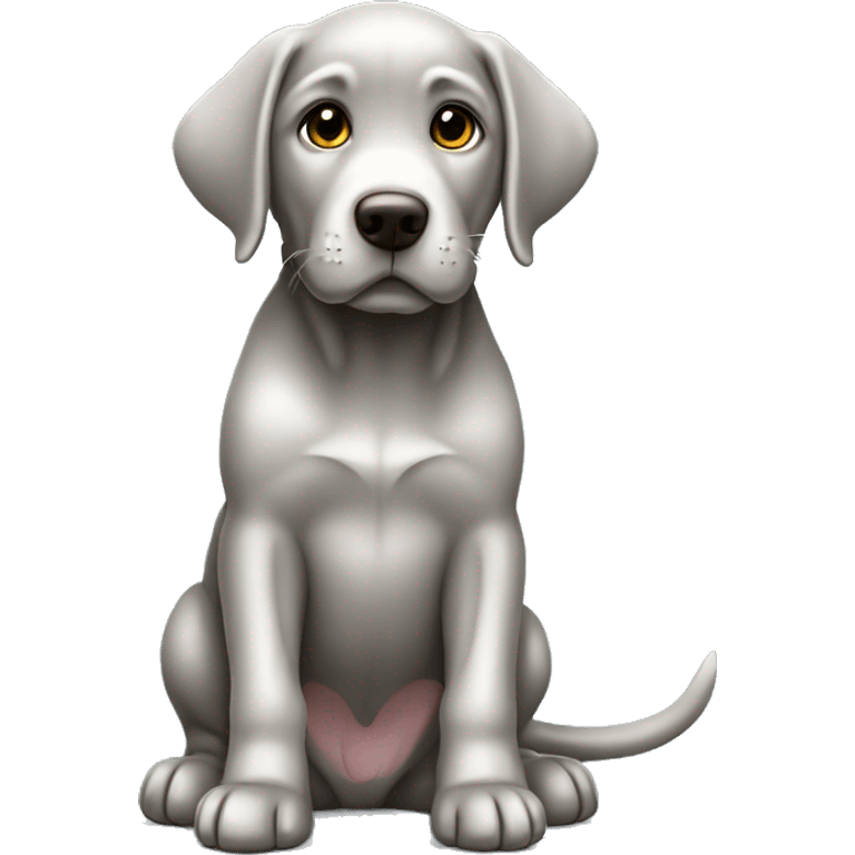 Silver Labrador puppy sitting emoji