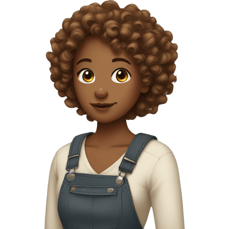 Curly girl brown skin and very pretty  emoji