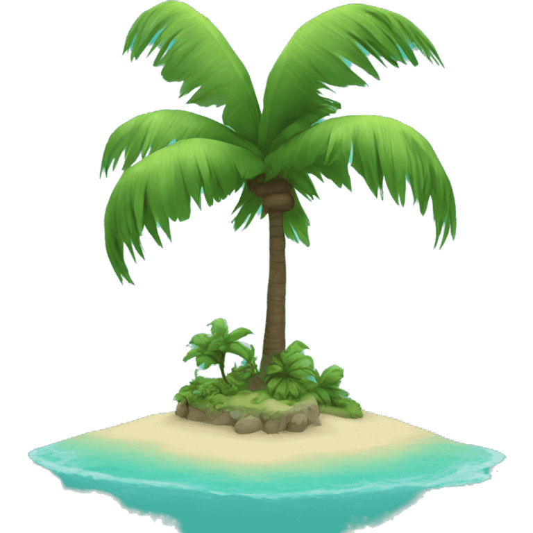 Single tropical island with turquoise water emoji