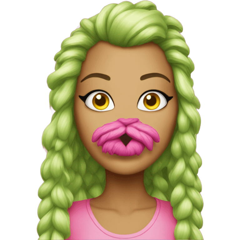 Pink-grinch-minx eyelashes emoji