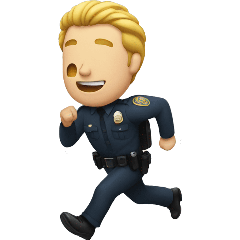 a guy running from a police man emoji