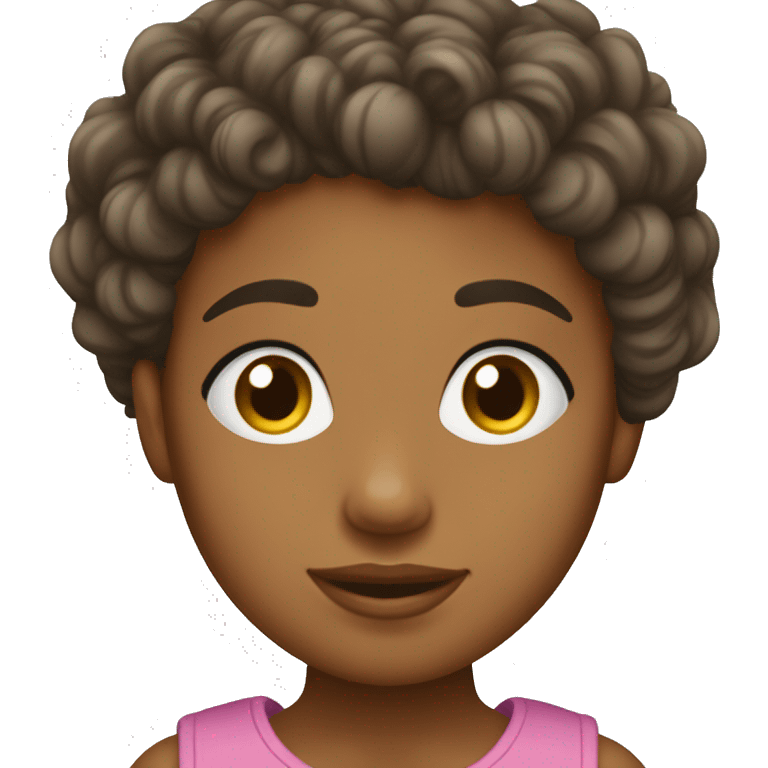 fille metisse cheveux bouclés en pleure emoji