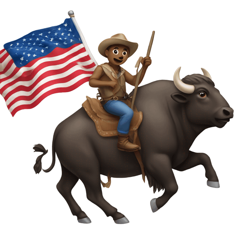 Me on buffalo holding amercan flag emoji